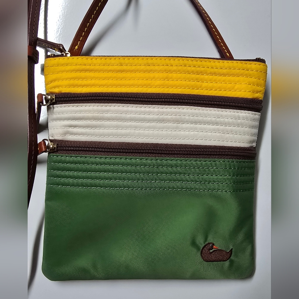 Dooney & Bourke North South Triple Zip Nylon Crossbody Bag Purse